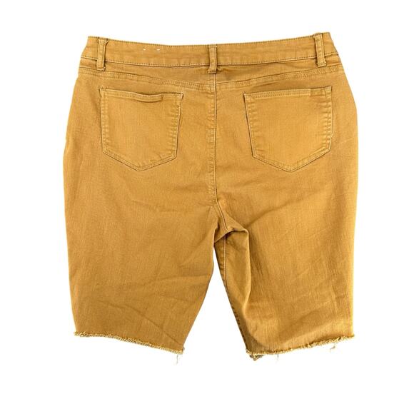 Upcycled Cut-Off Orange Colored Denim Shorts Westport Skinny  Size 14 - Picture 2 of 4